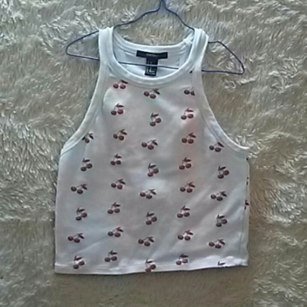 Cherry Crop Top With slight Raceback